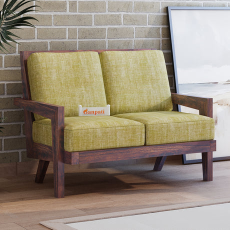 AURA Solid Sheesham Wood 2 Seater Sofa - 3 Year Warranty (LUXE EDITION)