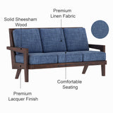 AURA Solid Sheesham Wood 3 Seater Sofa - 3 Year Warranty (LUXE EDITION)