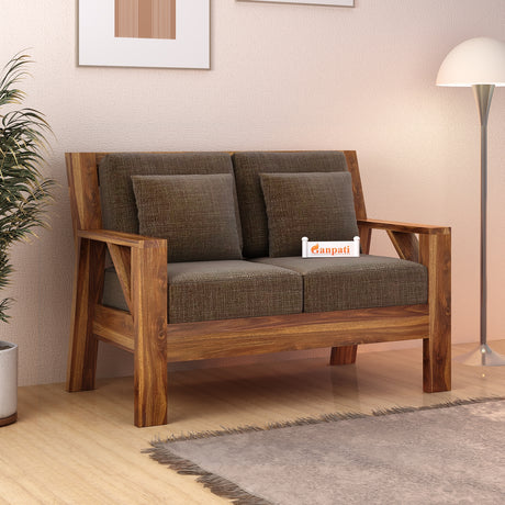 CIZAR Solid Sheesham Wood 2 Seater Sofa - 3 Year Warranty (LUXE EDITION)