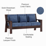 CIZAR Solid Sheesham Wood 3 Seater Sofa - 3 Year Warranty (LUXE EDITION)