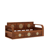 COSMOS Solid Sheesham Wood 3 Seater Sofa Cum Bed with Headboard Design - 3 years Warranty