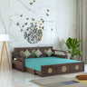 COSMOS Solid Sheesham Wood 3 Seater Sofa Cum Bed with Headboard Design - 3 years Warranty