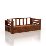 Italian Solid Sheesham Wood 3 Seater Sofa Cum Bed With Mini Storage and Side Pockets - 3 Years Warranty