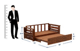 Italian Solid Sheesham Wood 3 Seater Sofa Cum Bed With Mini Storage and Side Pockets - 3 Years Warranty