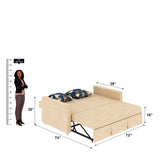 Victoria Fabric 3 Seater Pull Out Sofa Cum Bed(BEIGE) - 24 Months Warranty