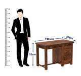 Armania Study Table with Storage in Solid Sheesham Wood - 3 Years Warranty