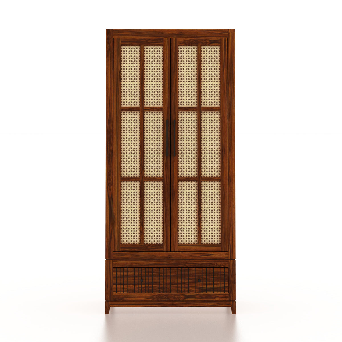 Martino Solid Sheesham Wood Wardrobe With Two Doors and Drawer - 3-Year Warranty