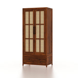 Martino Solid Sheesham Wood Wardrobe With Two Doors and Drawer - 3-Year Warranty