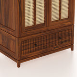Martino Solid Sheesham Wood Wardrobe With Two Doors and Drawer - 3-Year Warranty