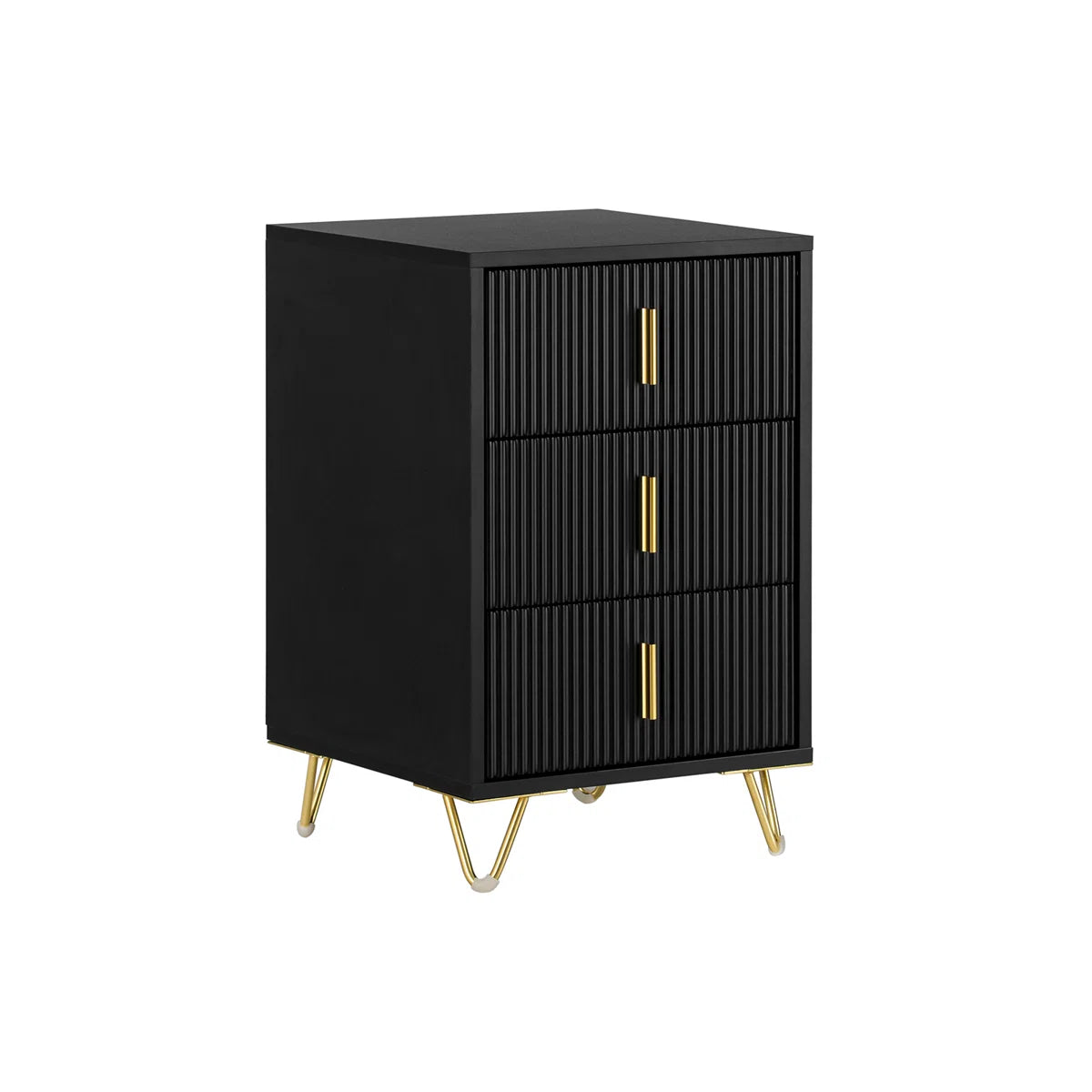 ROBERT Solid Sheesham Wood Bedside Table With 3 Drawers Storage - 3 Years Warranty (LUXE EDITION)