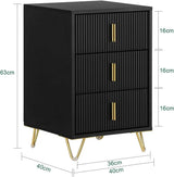 ROBERT Solid Sheesham Wood Bedside Table With 3 Drawers Storage - 3 Years Warranty (LUXE EDITION)