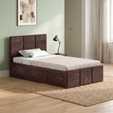 SCOTT Solid Sheesham Wood 4 Feet Bed With Box Storage - 3 Years Warranty