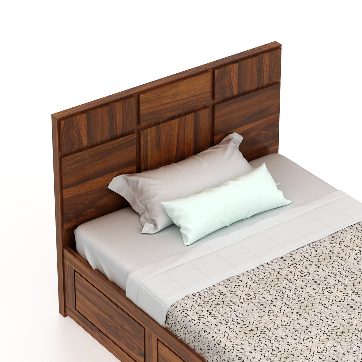 SCOTT Solid Sheesham Wood 4 Feet Bed With Box Storage - 3 Years Warranty