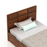 SCOTT Solid Sheesham Wood 4 Feet Bed With Box Storage - 3 Years Warranty