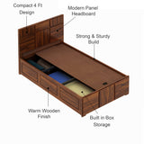 SCOTT Solid Sheesham Wood 4 Feet Bed With Box Storage - 3 Years Warranty