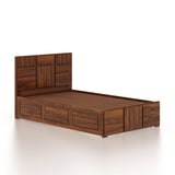 SCOTT Solid Sheesham Wood 4 Feet Bed With Box Storage - 3 Years Warranty