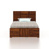 SCOTT Solid Sheesham Wood 4 Feet Bed With Box Storage - 3 Years Warranty