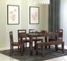 Victoria Solid Sheesham Wood 6 Seater Dining Table Set - 1 Year Warranty