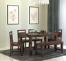 Victoria Solid Sheesham Wood 6 Seater Dining Table Set - 3 years Warranty