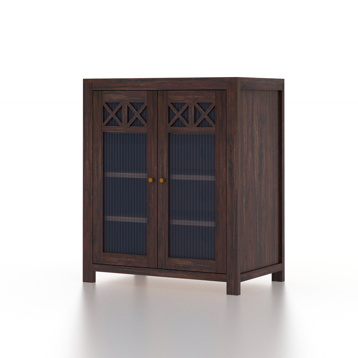 LYON Solid Sheesham Wood Shoe Rack Cabinet - 3 Years Warranty