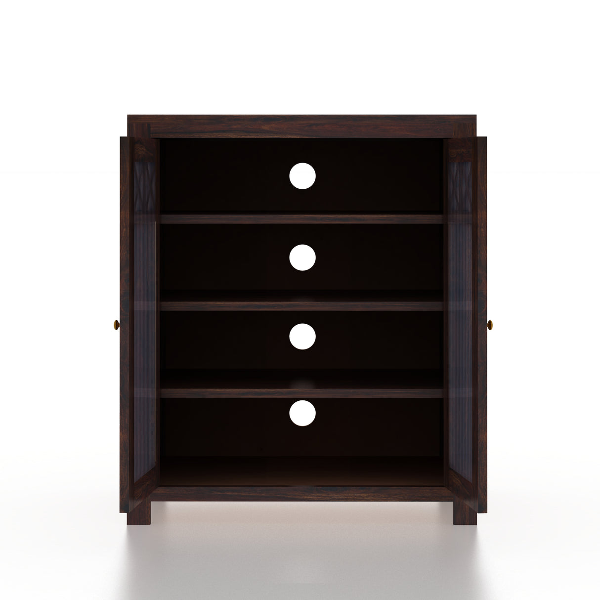 LYON Solid Sheesham Wood Shoe Rack Cabinet - 3 Years Warranty