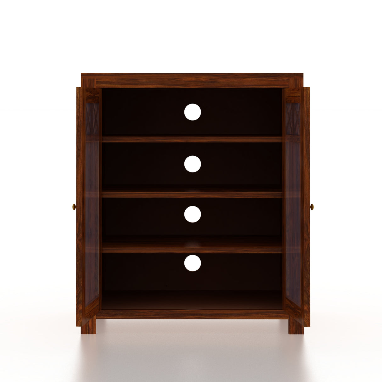 LYON Solid Sheesham Wood Shoe Rack Cabinet - 3 Years Warranty