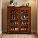 LYON Solid Sheesham Wood Shoe Rack Cabinet - 3 Years Warranty