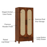 Naptune Solid Sheesham Wood Wardrobe With  Two Doors and Drawer - 3-Year Warranty