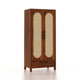 Naptune Solid Sheesham Wood Wardrobe With  Two Doors and Drawer - 3-Year Warranty