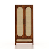 Naptune Solid Sheesham Wood Wardrobe With  Two Doors and Drawer - 3-Year Warranty
