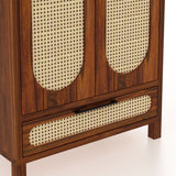 Naptune Solid Sheesham Wood Wardrobe With  Two Doors and Drawer - 3-Year Warranty