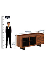 Victoria Solid Sheesham Wood Sideboard With Doors and Drawer Storage - 3 years Warranty(Luxe Edition)