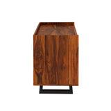 Victoria Solid Sheesham Wood Sideboard With Doors and Drawer Storage - 3 years Warranty(Luxe Edition)