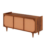 Wave Solid Sheesham Wood Sideboard Storage Unit With Two Doors and Three Drawers - 3 Years Warranty