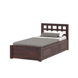 Simons Solid Sheesham Wood Single Bed With Box Storage - 3 Years Warranty