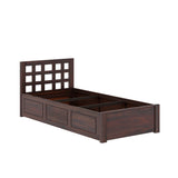 Simons Solid Sheesham Wood Single Bed With Box Storage - 3 Years Warranty