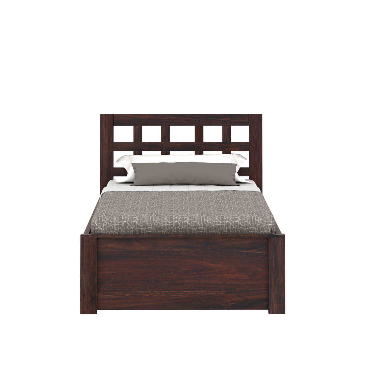 Simons Solid Sheesham Wood Single Bed With Box Storage - 3 Years Warranty