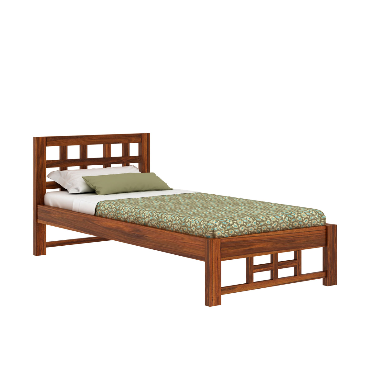 Simons Solid Sheesham Wood Single Bed - 3 Years Warranty