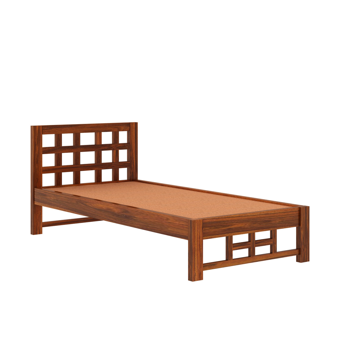 Simons Solid Sheesham Wood Single Bed - 3 Years Warranty