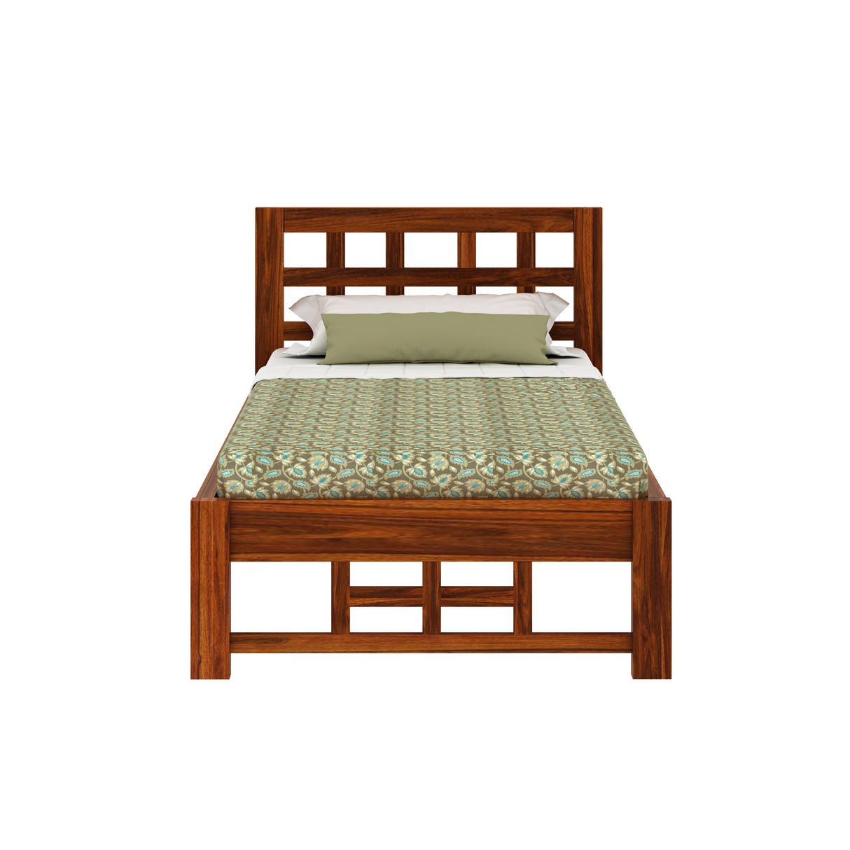 Simons Solid Sheesham Wood Single Bed - 3 Years Warranty