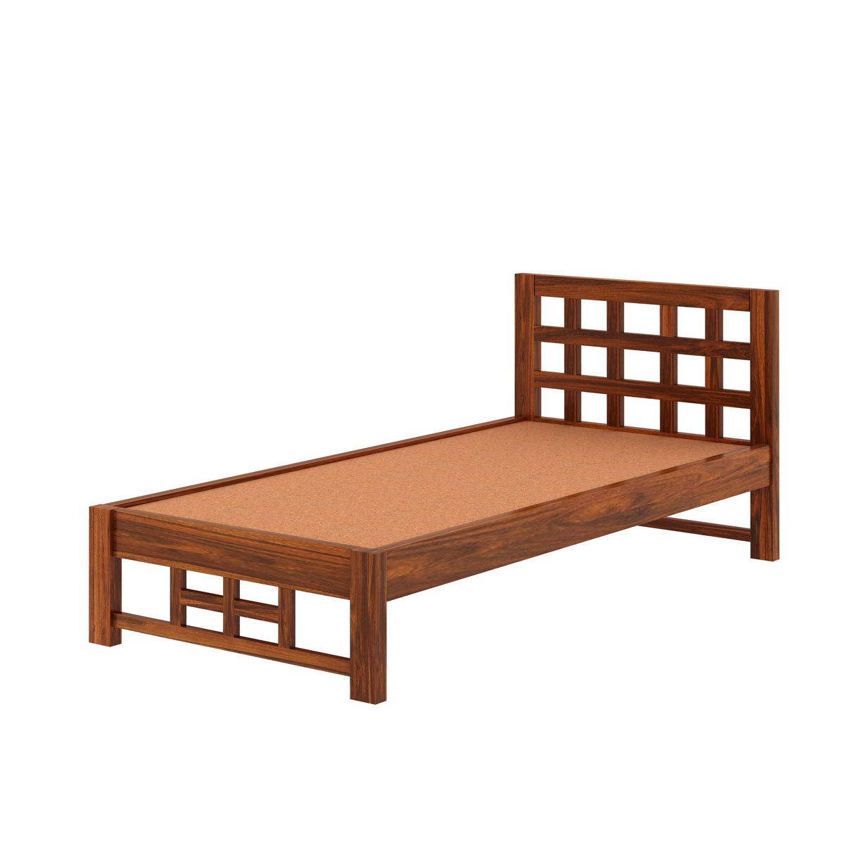 Simons Solid Sheesham Wood Single Bed - 3 Years Warranty