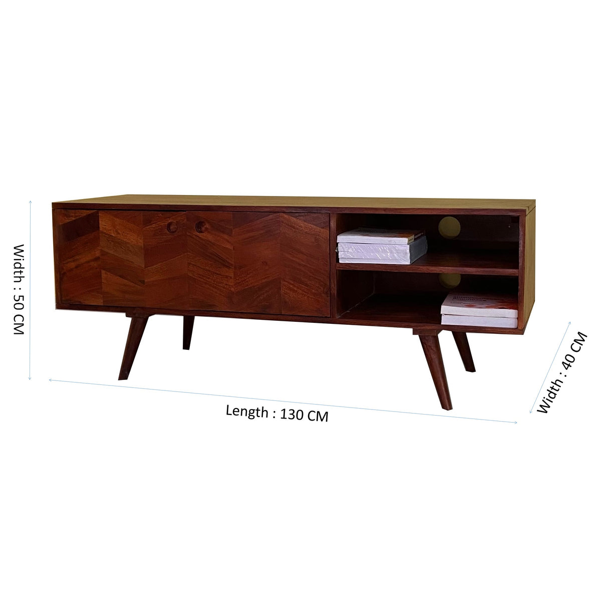 Ronny Solid Sheesham Wood TV Unit - 3 Years Warranty