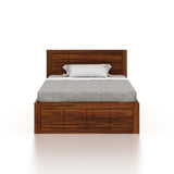 SKYLER Solid Sheesham Wood 4 Feet Bed With Box Storage - 3 Years Warranty