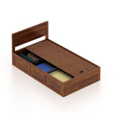 SKYLER Solid Sheesham Wood 4 Feet Bed With Box Storage - 3 Years Warranty