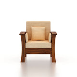 Nirvana Solid Sheesham Wood Single Seater Sofa - 3 Years Warranty