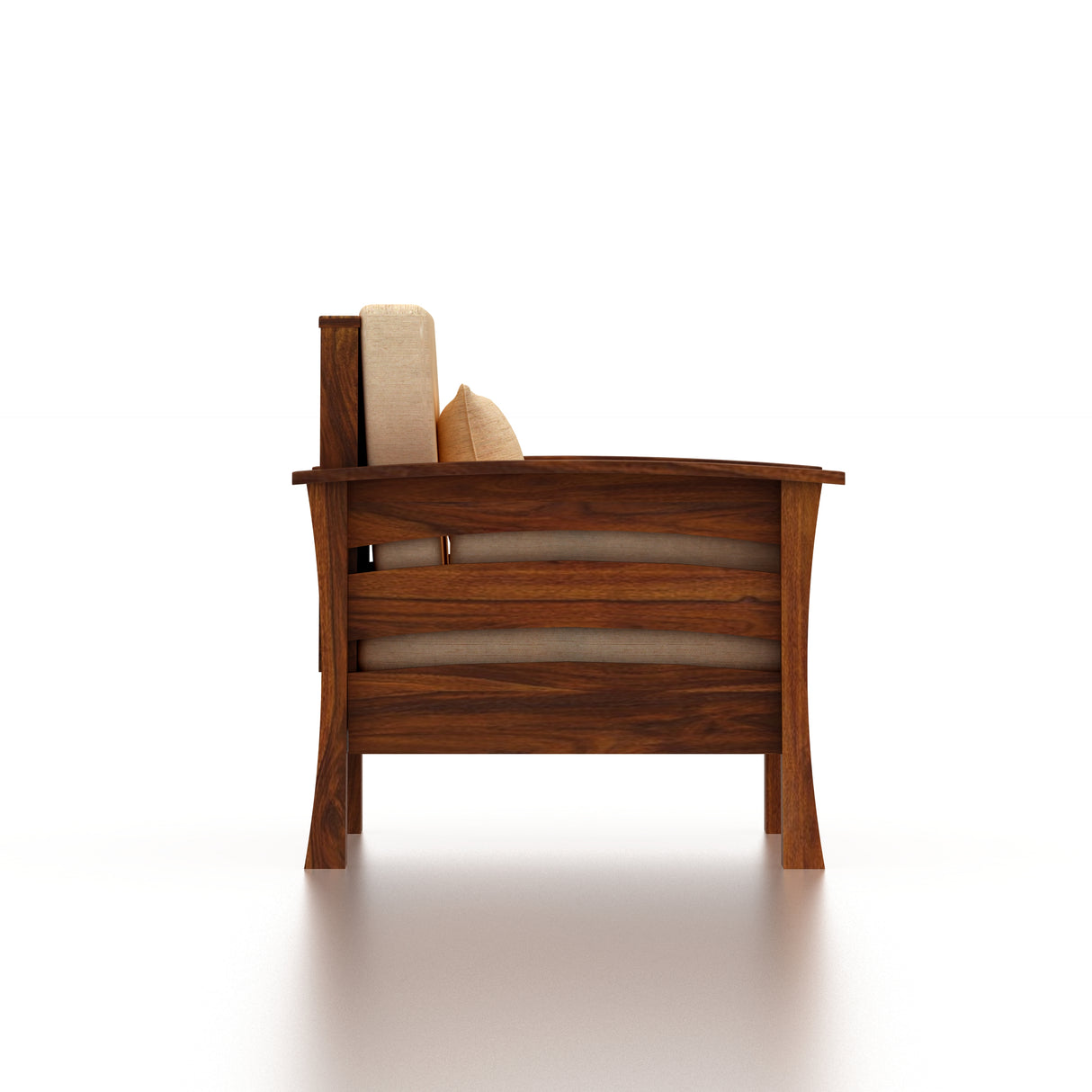 Nirvana Solid Sheesham Wood Two Seater Sofa - 3 Years Warranty