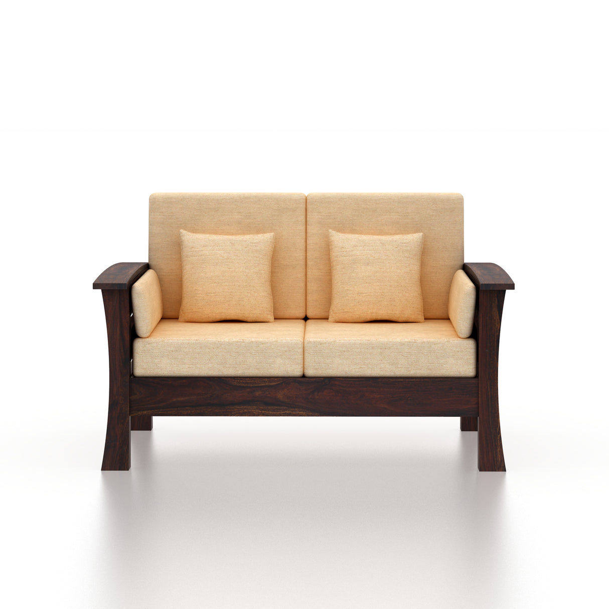 Nirvana Solid Sheesham Wood 2 Seater Sofa - 3 Years Warranty