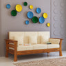 Nirvana Solid Sheesham Wood 3 Seater Sofa With Side Pockets - 3 years Warranty