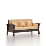 Nirvana Solid Sheesham Wood 3 Seater Sofa With Side Pockets - 3 years Warranty