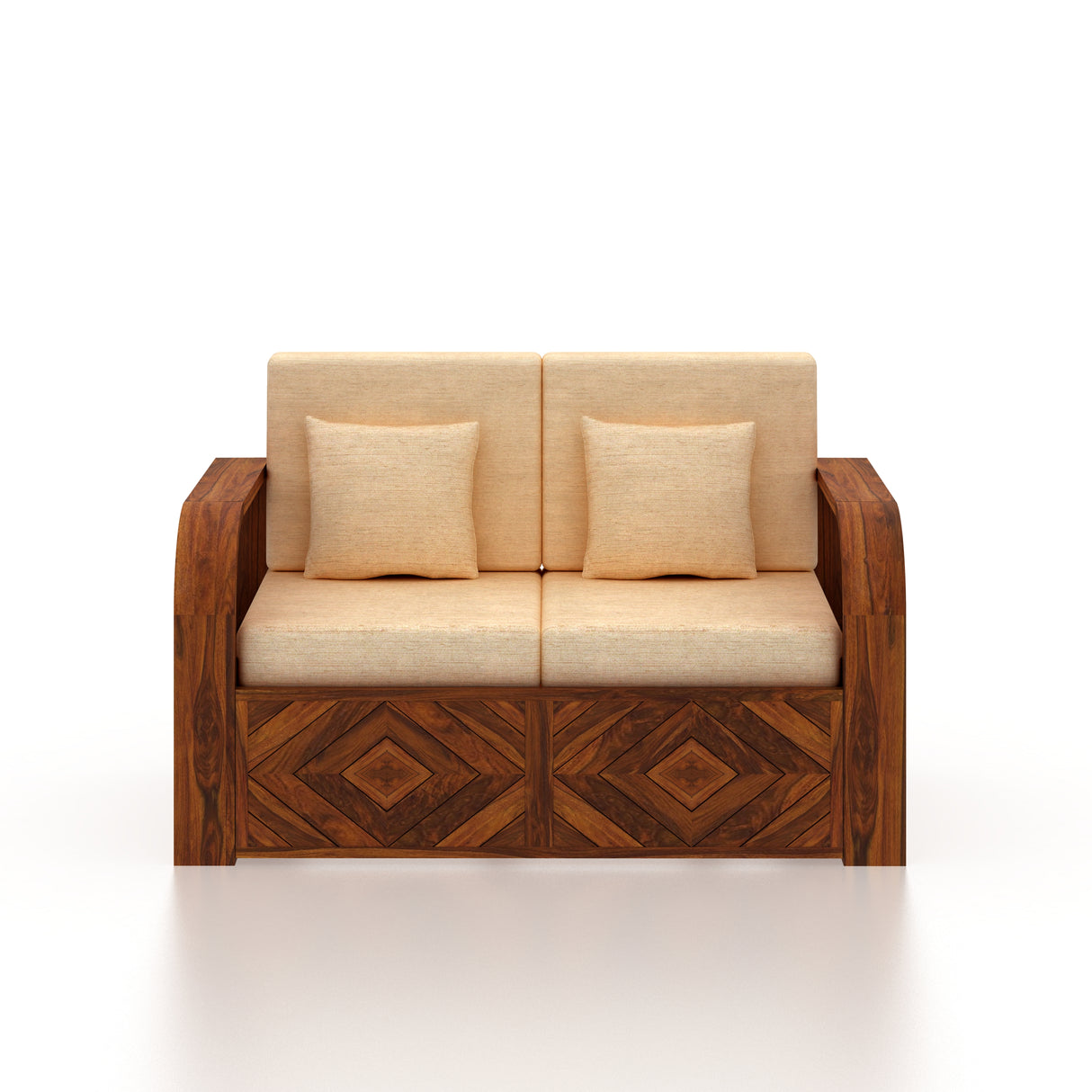 Wave Solid Sheesham Wood 5 Seater Sofa Set 3+2 - 3 Years Warranty